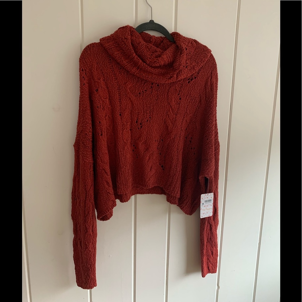 Free People cowl neck cropped sweater